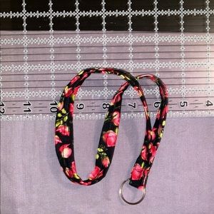 Blooming rose pattern wrist lanyard
